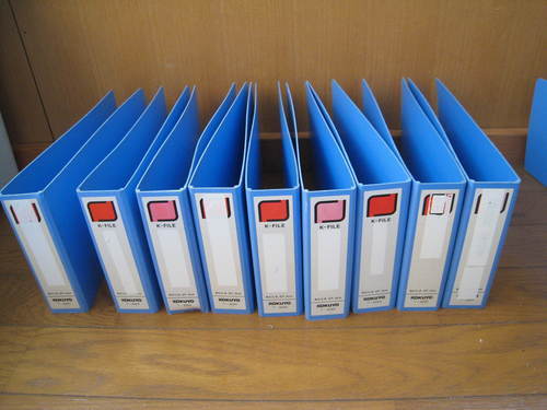 ③伝票ファイル　　統一伝票用Kファイル B4 1/3横 30mmとじ 2穴青　　9冊