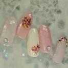 押し花ネイル（ピンク）