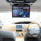 トヨタ エスティマハイブリッド2.4 G 4WD　ナビ 後席モニター モデリスタマフラ ローダウン（パールホワイト）の画像