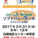 3月31日（金）9時～白根地区センター　個人参加ソフトバレーボール
