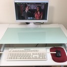 ガラス板　白　L字パソコンデスク　使い勝手◎の画像