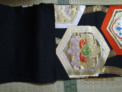 2000円引き！綺麗な図案の袋帯。正絹。刺繍。高級、美品。いま2000円引き、3800円。