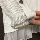 【新品未使用】SRIC ホワイト 薄手アウター メッシュ シフォンの画像
