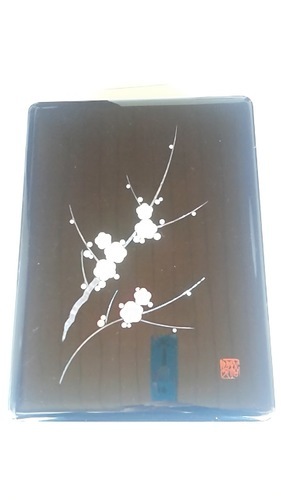 新品未使用：手文庫 文箱：高岡漆器　青貝　螺鈿 箱付き