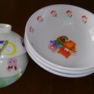 子供用お茶碗とメラミン製丼ぶりセット（中古）/お取り引き予定者様有り。