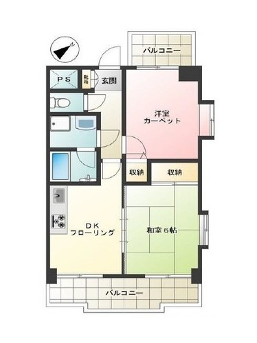 7階最上階角部屋・2DK・眺望良好！ (三和ハウス株式会社