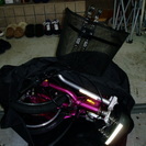 中古ツインドランゴ１６インチ６段変速、泥除け収納バッグ付きの画像