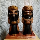 アイヌ ニポポ 木彫り人形 手作り工芸品 手彫り ３セットの画像