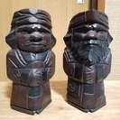 アイヌ ニポポ 木彫り人形 手作り工芸品 手彫り ３セットの画像