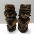 アイヌ ニポポ 木彫り人形 手作り工芸品 手彫り ３セットの画像