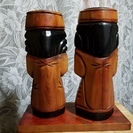 アイヌ ニポポ 木彫り人形 手作り工芸品 手彫り ３セットの画像