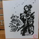＜切り絵＞戦国武将　黒田官兵衛(墨絵風)の画像