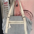 水色ラメ入り ショルダー、手提げにもの画像