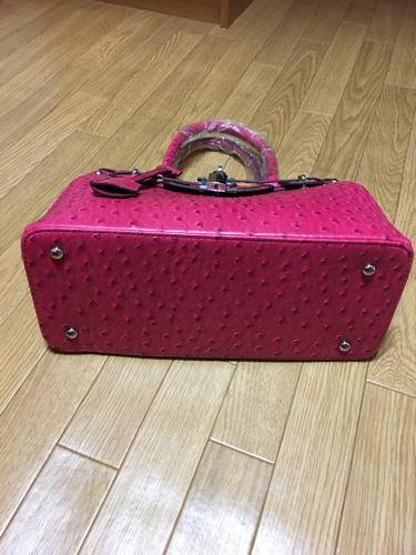 brille  ブリエ   バーキン風オーストリッジ型押しハンドバッグ  ピンク