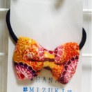 ハンドメイド ちりめん 和風ヘアアクセサリーの画像