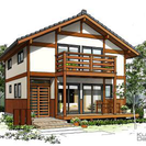 ゲストハウスの外観パース図を作成して下さいの画像