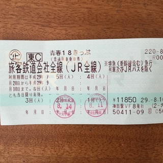 青春18切符3回分 7000円の画像