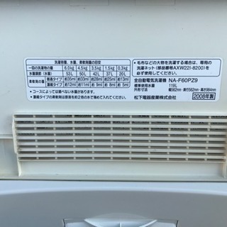 ★取引中★近県配送OK★National★全自動洗濯機★6.0kg★NA-F60PZ9★の画像