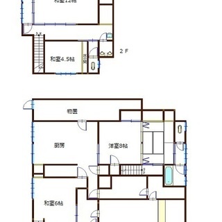 野木町中谷　貸店舗付き住宅　賃料８万　建物210.31㎡（5ＬＤＫ+宴会場＋ステージ+店舗スナック）前面道路９ｍ　 - 不動産