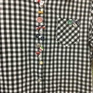ミドル丈 ボタンワンピの画像