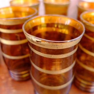 フランス ヴィンテージ ウォーターピッチャーとグラスの画像