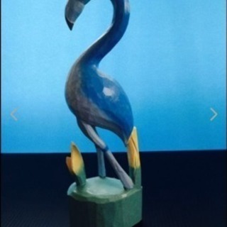 ☆★フラミンゴ ハワイアン インテリア オブジェ 置物 木 洋風☆★の画像