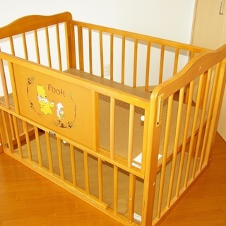 【受渡済】KATOJI　ベビーベッド（くまのプーさん）の画像