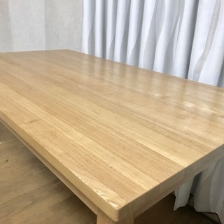 無印良品 タモ材 ダイニングテーブル1400mmの画像