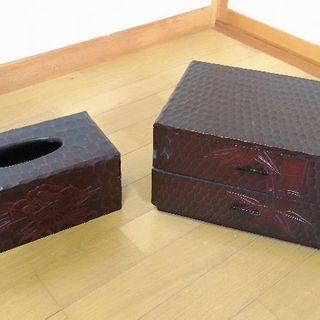 ティッシュケースと小物入れの画像