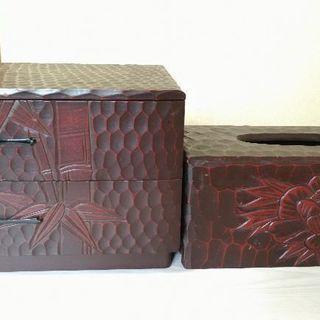 ティッシュケースと小物入れの画像