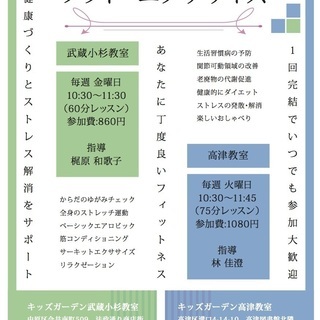 〜忙しい主婦の皆様の〜　ソフトエクササイズクラスの案内