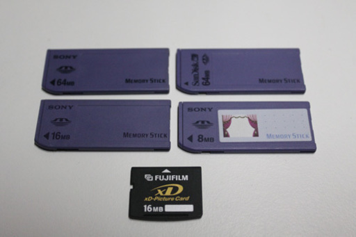 xDピクチャーカード 16MB FUJIFILM/SONY MEMORY STICK 64MB/Sundisk 64MBなど
