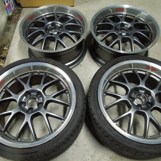 BBS 19インチ 4本 9J19 114.3 5穴 ＋40 センターハブ70mm 4本　程度並　赤キャップつき