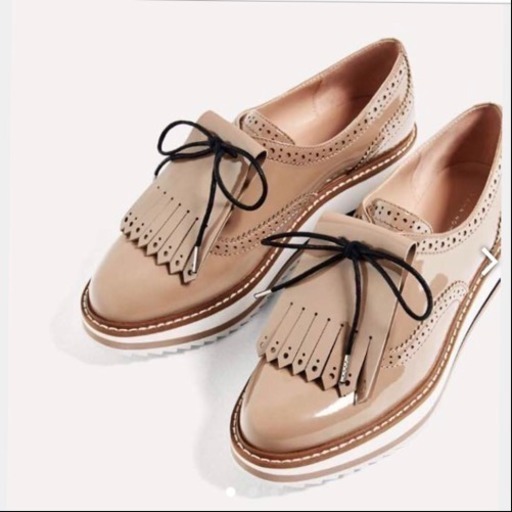 zara ブルーチャー エナメルシューズ