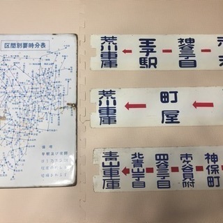 都電行先版(サボ)三つと区間別要時分表