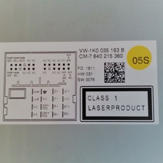 お値下げしました■未使用■VW■フォルクスワーゲン■2011年製■トゥーラン■カーオーディオ■純正■の画像