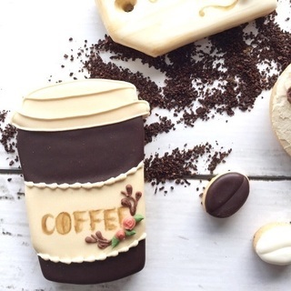 コーヒーフレーバーのアイシングクッキーの画像