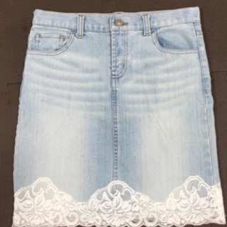 ★ピンキーガールズ★裾レースデニムスカート