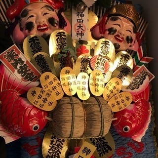 【商談中】神田明神 豪華 熊手、10万円の品、高さ120cm、幅67cm、厚さ15cmくらいの大きな熊手の画像