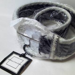 新品！フェイクファーベルト☆白&黒☆モノトーン☆サイズ２☆５８～...