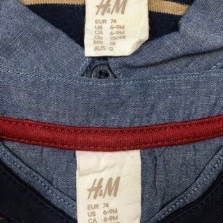 Ｈ＆Ｍ ベビー70cmロンパース☆２枚セット☆の画像