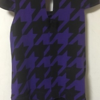 109系人気ブランドone spo 秋冬 千鳥柄パープル✖️ブラックワンピース/黒/紫/レース/スカートの画像