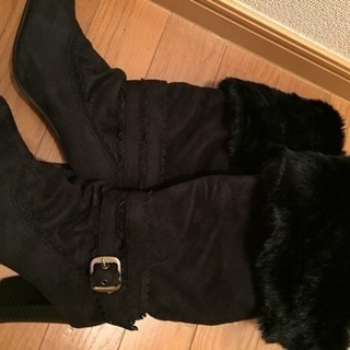 【新品】ファー付き2wayロングブーツMsizeの画像