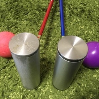 マレットゴルフ スティック 2本セット ボール ケース付きの画像