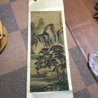中国 古い 掛け軸 掛軸 絹本