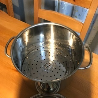 ステンレス鍋 蒸し器付の画像