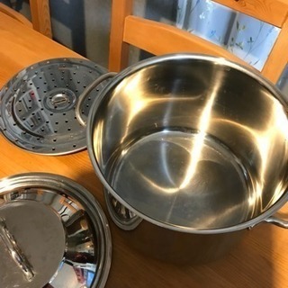 ステンレス鍋 蒸し器付の画像