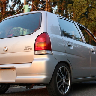☆ 車検2年付 ☆ H15年 スズキ アルト 43000km ミッション 5速 車高調 15インチ アルミ HA23S K6A タイミングチェーン 5ドア 2WD の画像