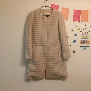 【お取引中】モテ オフホワイト コート 【セレクトショップ購入】華やか白コートの画像