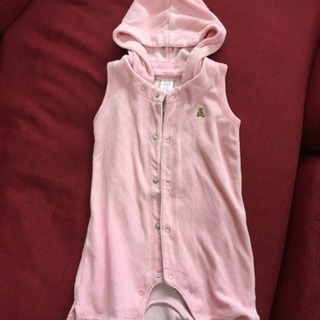 baby GAP パイル地 ロンパース ピンクの画像